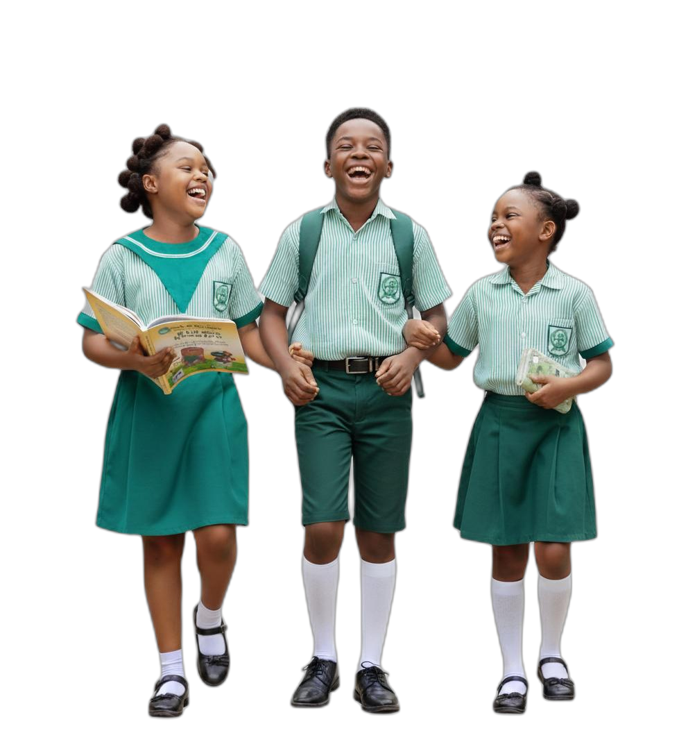 Children walking and laughing